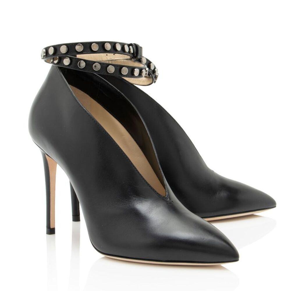 Jimmy Choo Leather Studded Lark Bootie- Size 7.5 / 37.5 - Picture 2 of 7
